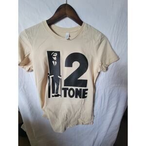 2 tone   records t shirt size Ladies  xl cream